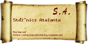 Stánicz Atalanta névjegykártya